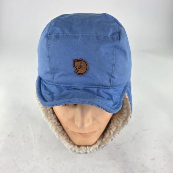 Fjallraven G-1000 Singi Field Earflap Hats Size M Blue Sherpa Winter Beanie - Picture 9 of 12